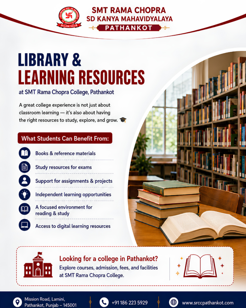 SMT Rama Chopra College Pathankot Library & Learning Resources