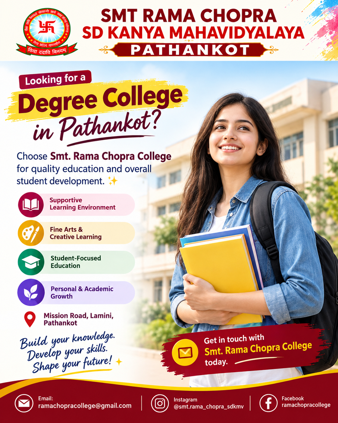 Degree College in Pathankot – Smt. Rama Chopra College admission and education
