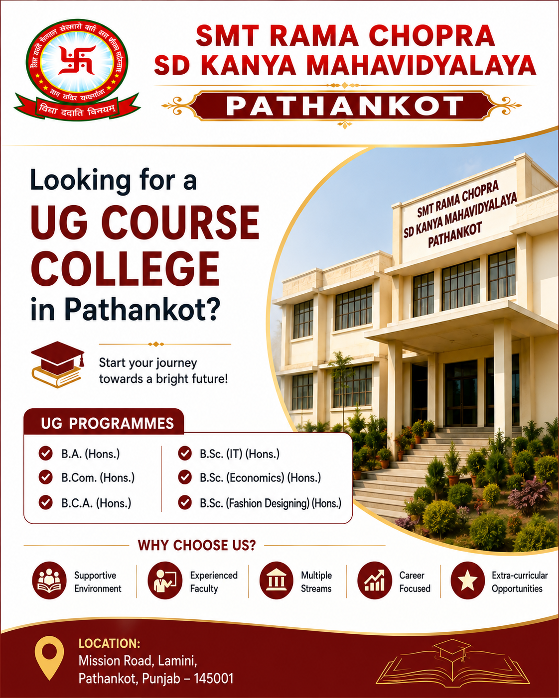 UG courses and college education in Pathankot